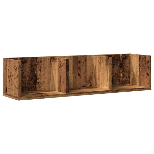 Cd-Wandschap 75X18X18 Cm Bewerkt Hout Kleurig