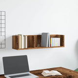 Cd-Wandschap 75X18X18 Cm Bewerkt Hout Kleurig