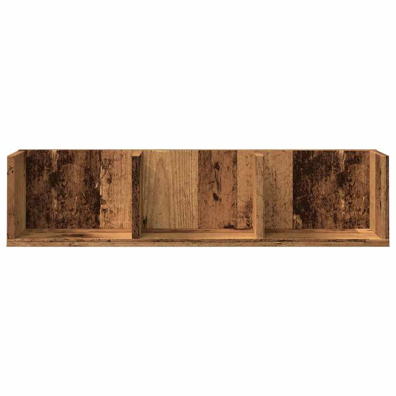 Cd-Wandschap 75X18X18 Cm Bewerkt Hout Kleurig