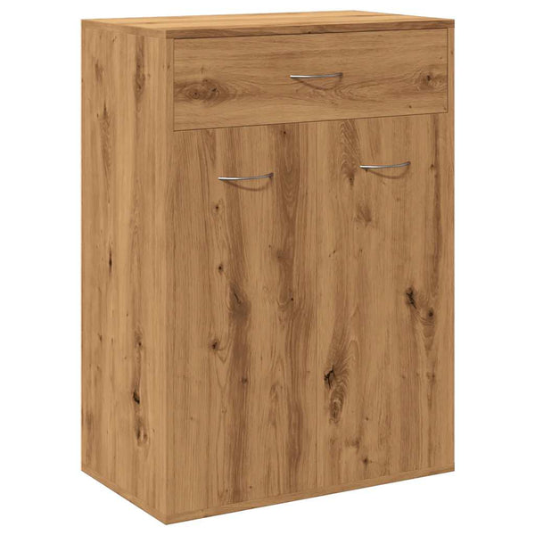 Schoenenkast 60X35X84 Cm Bewerkt Hout Artisanaal Eikenkleur
