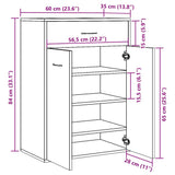 Schoenenkast 60X35X84 Cm Bewerkt Hout Artisanaal Eikenkleur