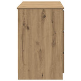 Bureau 140X50X77 Cm Bewerkt Hout Artisanaal Eikenkleur
