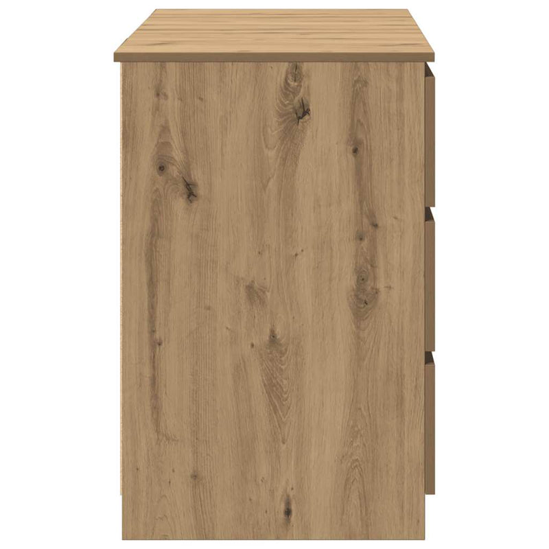 Bureau 140X50X77 Cm Bewerkt Hout Artisanaal Eikenkleur