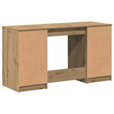 Bureau 140X50X77 Cm Bewerkt Hout Artisanaal Eikenkleur