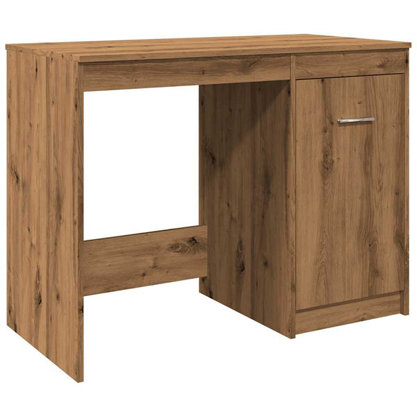 Bureau 100X50X76 Cm Bewerkt Hout Artisanaal Eikenkleur