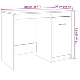 Bureau 100X50X76 Cm Bewerkt Hout Artisanaal Eikenkleur