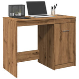 Bureau 100X50X76 Cm Bewerkt Hout Artisanaal Eikenkleur