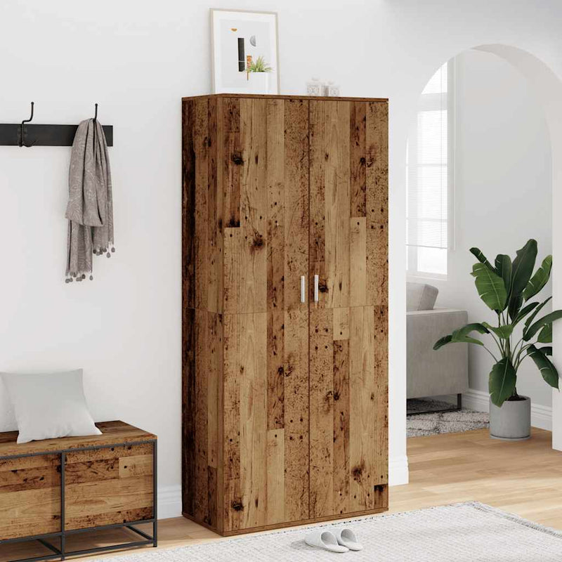 Schoenenkast 80X39X178 Cm Bewerkt Hout Kleurig