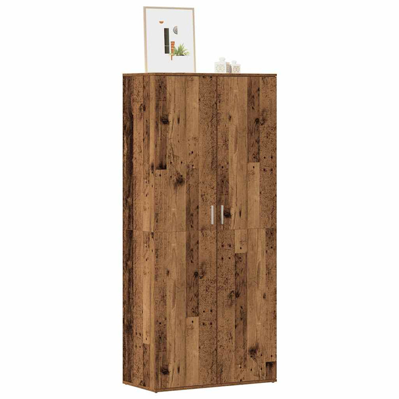Schoenenkast 80X39X178 Cm Bewerkt Hout Kleurig