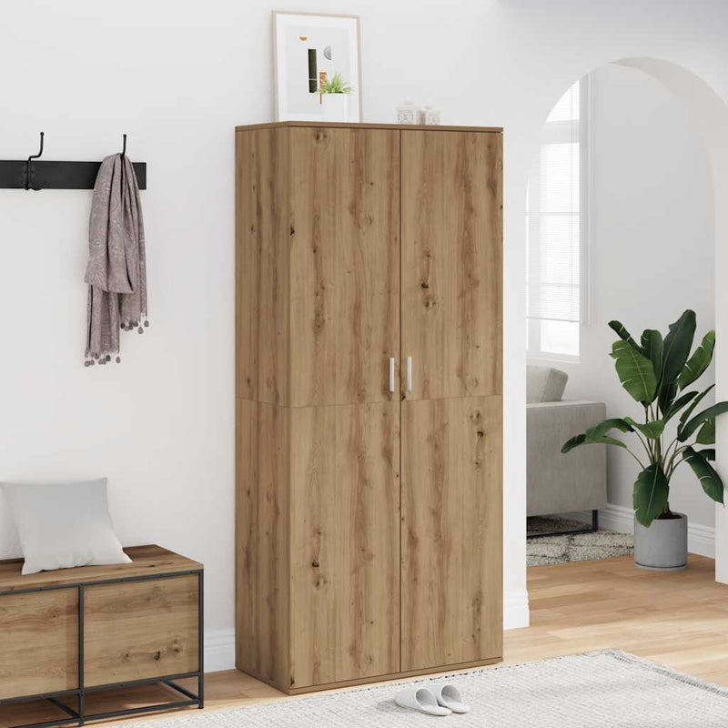 Schoenenkast 80X39X178 Cm Bewerkt Hout Kleurig