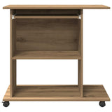 Computerbureau 80X50X75 Cm Bewerkt Hout Artisanaal Eikenkleur