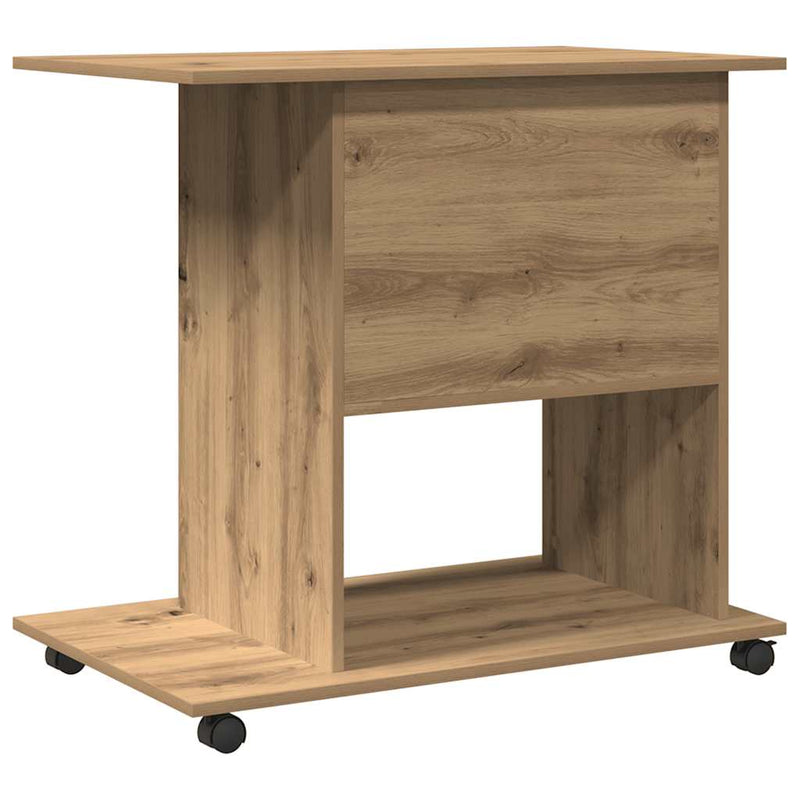 Computerbureau 80X50X75 Cm Bewerkt Hout Artisanaal Eikenkleur