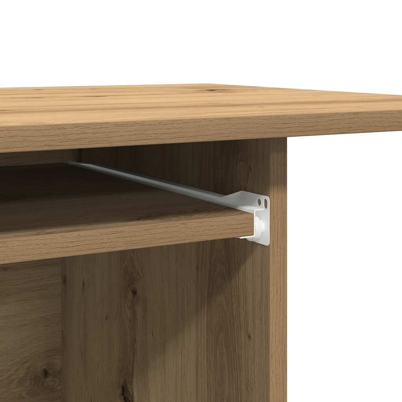 Computerbureau 80X50X75 Cm Bewerkt Hout Artisanaal Eikenkleur