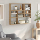 Wandschap 90X16X78 Cm Bewerkt Hout Kleur