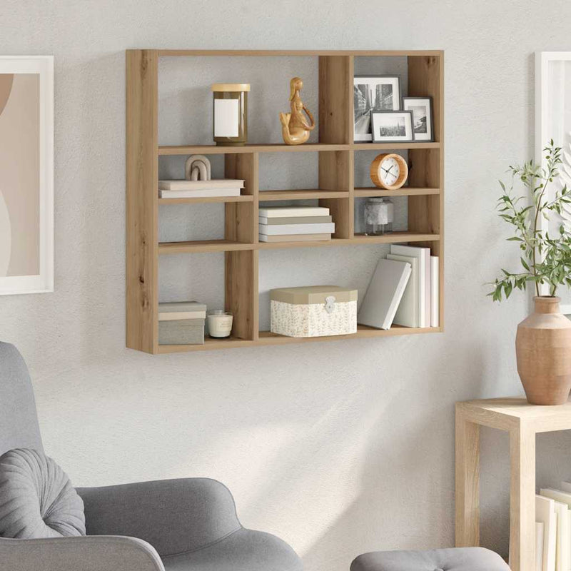 Wandschap 90X16X78 Cm Bewerkt Hout Kleur