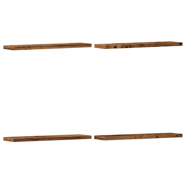 Wandschappen 40X10X1,5 Cm Bewerkt Hout Kleurig Oud Hout