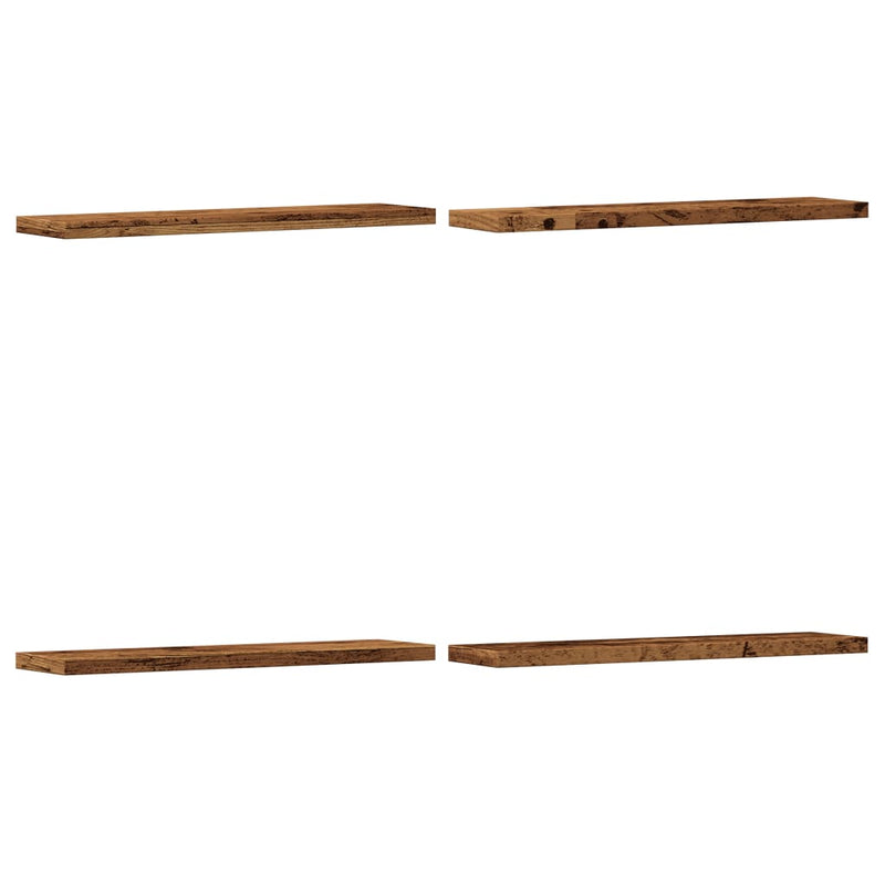 Wandschappen 40X10X1,5 Cm Bewerkt Hout Kleurig Oud Hout