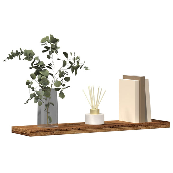 Wandschappen 40X10X1,5 Cm Bewerkt Hout Kleurig Oud Hout