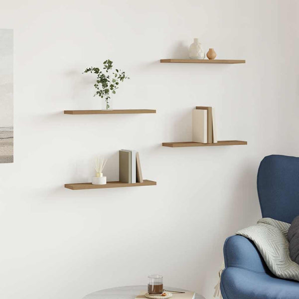 Wandschappen 40X10X1,5 Cm Bewerkt Hout Artisanaal Eiken Artisanaal Eikenkleurig