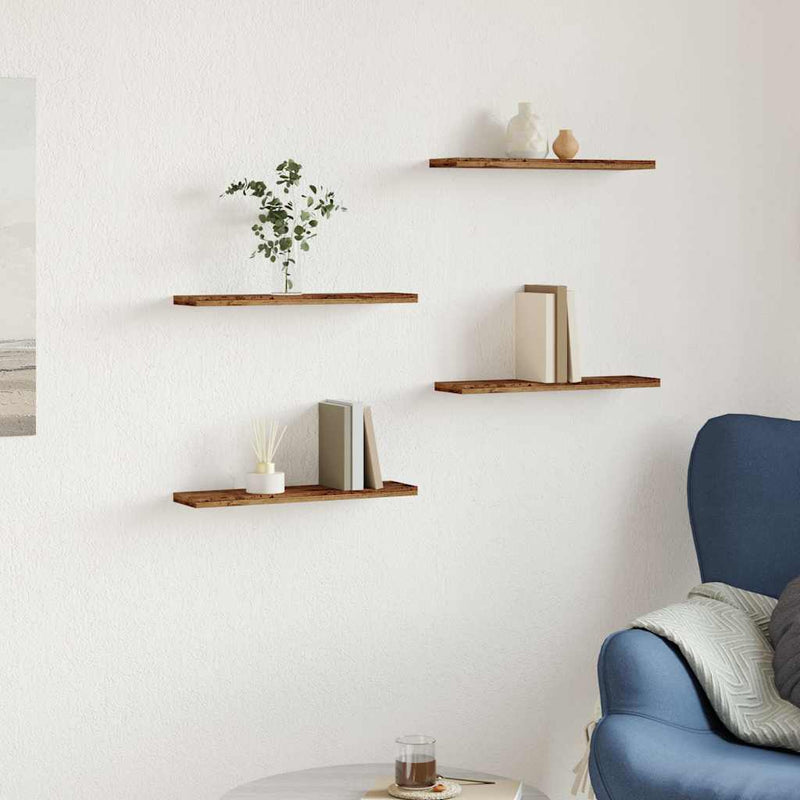 Wandschappen 40X20X1,5 Cm Bewerkt Hout Kleurig Oud Hout