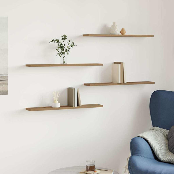 Wandschappen 60X10X1,5 Cm Bewerkt Hout Artisanaal Eiken Artisanaal Eikenkleurig