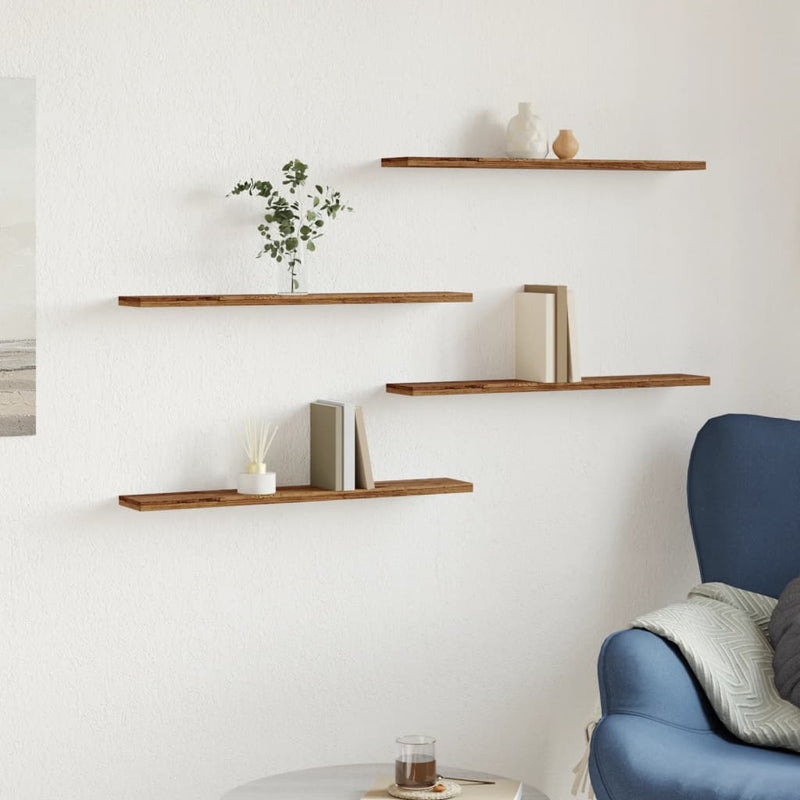 Wandschappen 60X20X1,5 Cm Bewerkt Hout Kleurig Oud Hout