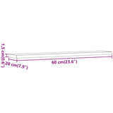 Wandschappen 60X20X1,5 Cm Bewerkt Hout Artisanaal Eiken Artisanaal Eikenkleurig
