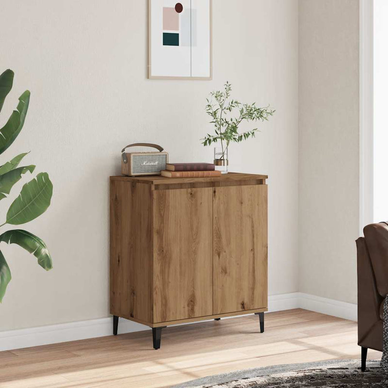 Dressoir 60X35X70 Cm Bewerkt Hout Artisanaal Eikenkleur
