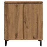 Dressoir 60X35X70 Cm Bewerkt Hout Artisanaal Eikenkleur