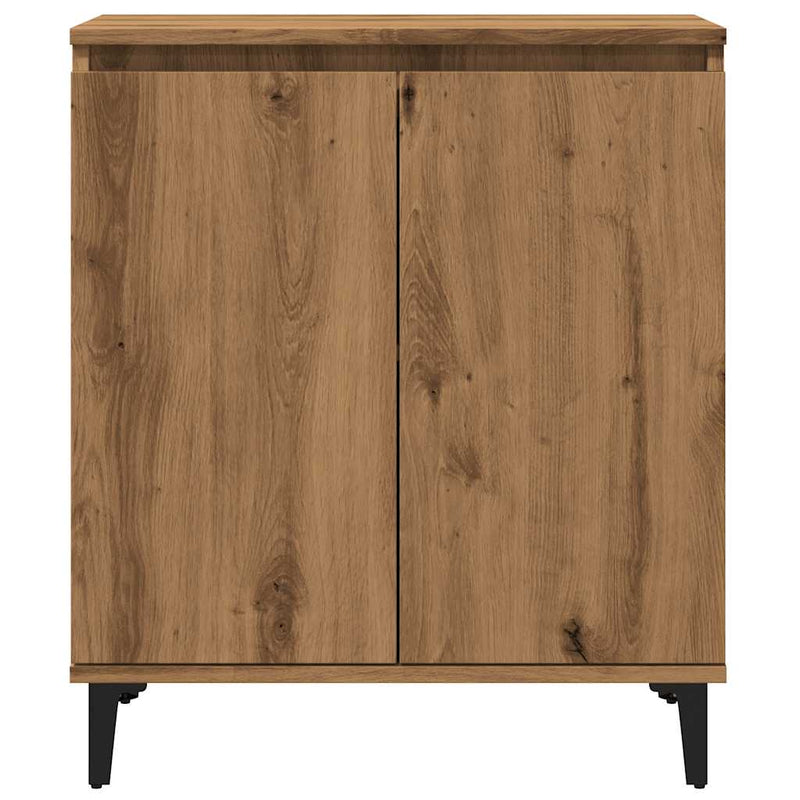 Dressoir 60X35X70 Cm Bewerkt Hout Artisanaal Eikenkleur