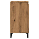 Dressoir 60X35X70 Cm Bewerkt Hout Artisanaal Eikenkleur