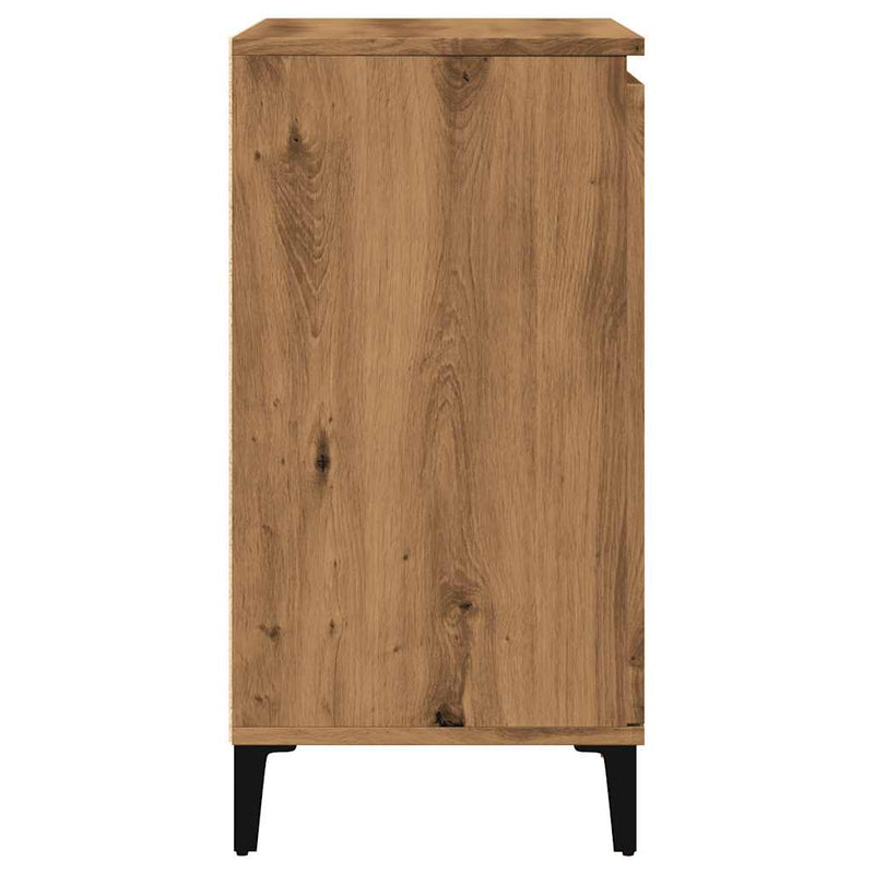 Dressoir 60X35X70 Cm Bewerkt Hout Artisanaal Eikenkleur