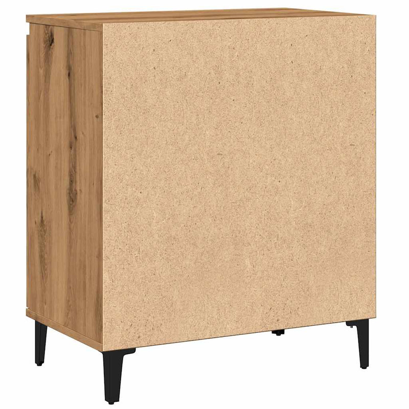 Dressoir 60X35X70 Cm Bewerkt Hout Artisanaal Eikenkleur