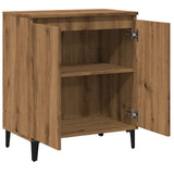 Dressoir 60X35X70 Cm Bewerkt Hout Artisanaal Eikenkleur