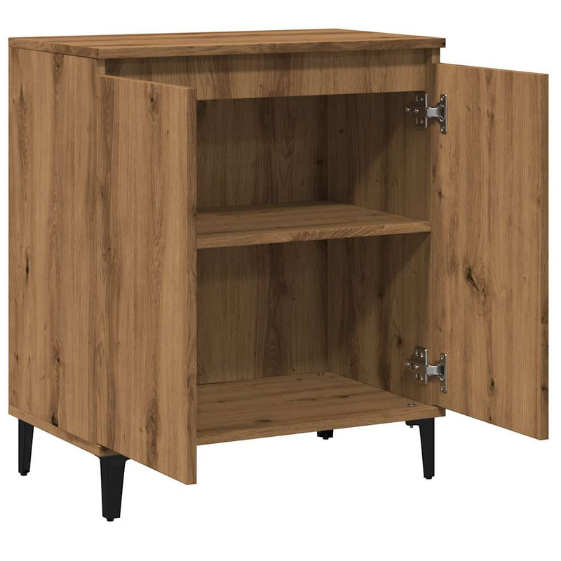 Dressoir 60X35X70 Cm Bewerkt Hout Artisanaal Eikenkleur
