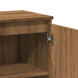 Dressoir 60X35X70 Cm Bewerkt Hout Artisanaal Eikenkleur