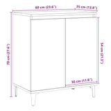 Dressoir 60X35X70 Cm Bewerkt Hout Artisanaal Eikenkleur