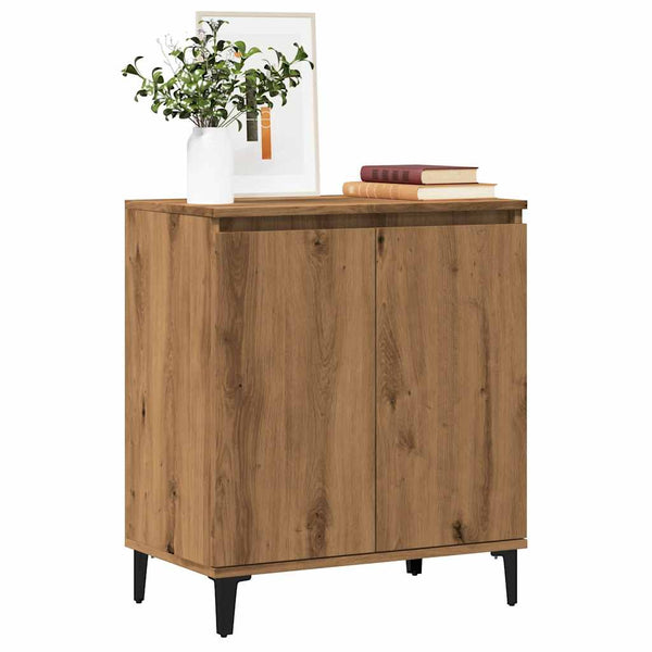 Dressoir 60X35X70 Cm Bewerkt Hout Artisanaal Eikenkleur