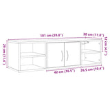 Wandkast 101X30X29 Cm Bewerkt Hout