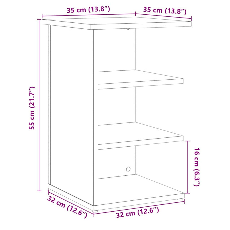 Dressoir 35X35X55 Cm Bewerkt Hout Kleurig