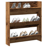 Wandschoenenkast 80X18X Bewerkt Hout Kleurig Oud Hout