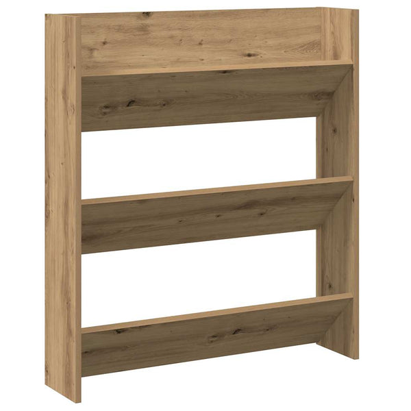 Wandschoenenkast 80X18X Bewerkt Hout Artisanaal Eikenkleur Artisanaal Eikenkleurig
