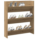 Wandschoenenkast 80X18X Bewerkt Hout Artisanaal Eikenkleur Artisanaal Eikenkleurig