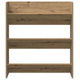Wandschoenenkast 80X18X Bewerkt Hout Artisanaal Eikenkleur Artisanaal Eikenkleurig