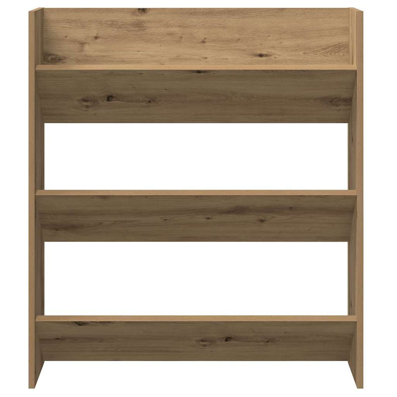 Wandschoenenkast 80X18X Bewerkt Hout Artisanaal Eikenkleur Artisanaal Eikenkleurig