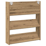 Wandschoenenkast 80X18X Bewerkt Hout Artisanaal Eikenkleur Artisanaal Eikenkleurig