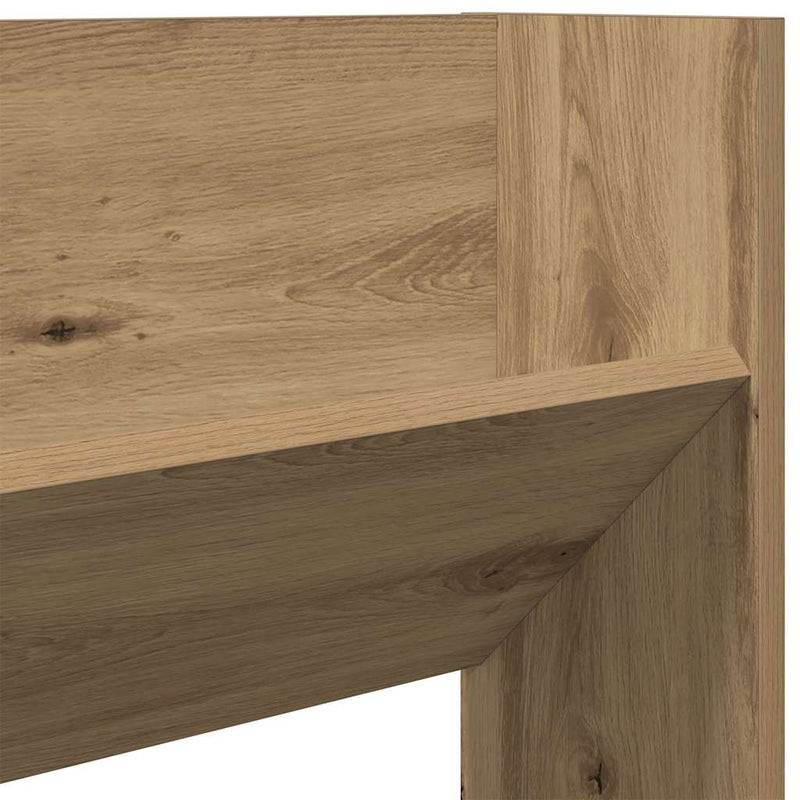 Wandschoenenkast 80X18X Bewerkt Hout Artisanaal Eikenkleur Artisanaal Eikenkleurig
