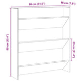 Wandschoenenkast 80X18X Bewerkt Hout Artisanaal Eikenkleur Artisanaal Eikenkleurig