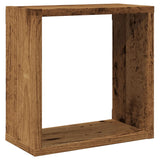 Wandschappen Kubus 30X15X30Cm Bewerkt Hout Kleurig Oud Hout