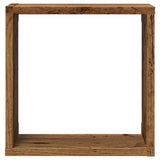 Wandschappen Kubus 30X15X30Cm Bewerkt Hout Kleurig Oud Hout
